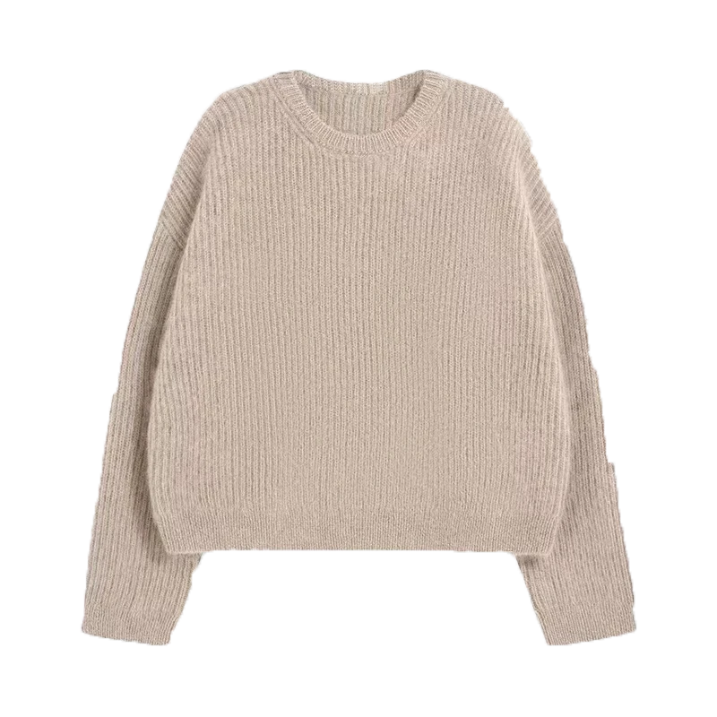 Sweater Leher Bulat Bergaya Desainer Wanita
