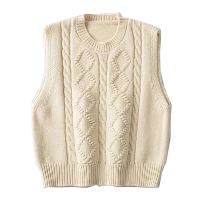 Sweater Rajutan Bergaris Leher V Desainer Wanita