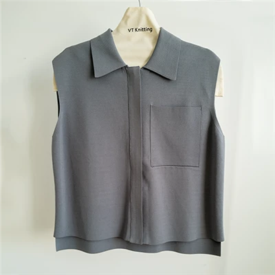 Jaket Rajutan Abu-abu Retro Pria