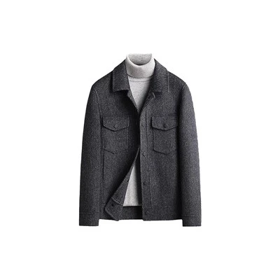 Jaket Ritsleting Penuh Wol Merino