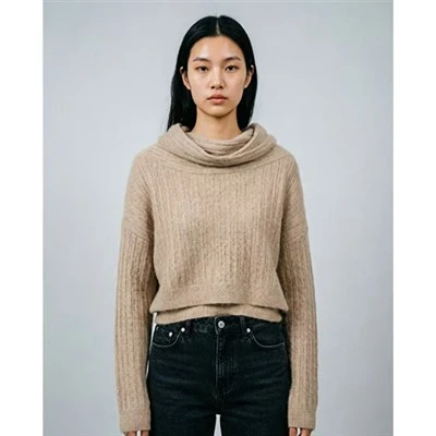 Sweater Wanita Leher Tiruan