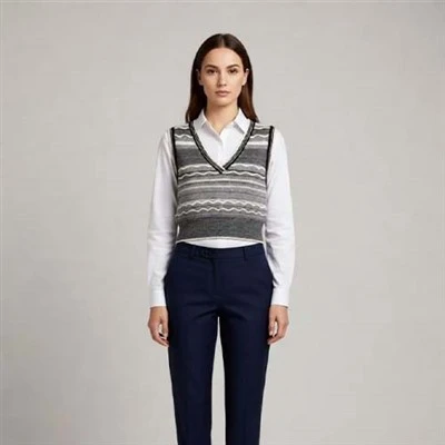 Atasan Rajut Wanita Slim-fit dari Desainer